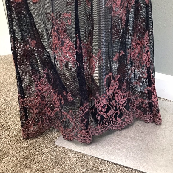 New! Lovers + Friends Mesh Lace Maxi Navy dress - Picture 8 of 9